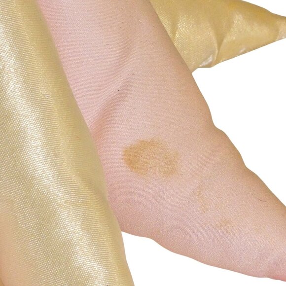 Vintage Pincushion Doll Satin Skirt Pink Blonde Sewing Pin Holder 1950s Handmade - Picture 4 of 8